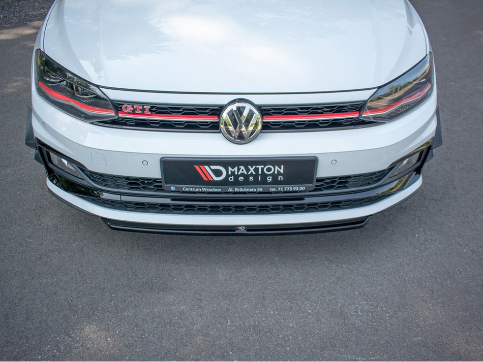 Front Splitter V.4 Volkswagen Polo GTI / R-Line Mk6 - Carbon Look