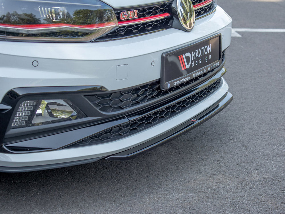 Front Splitter V.4 Volkswagen Polo GTI / R-Line Mk6 - Carbon Look