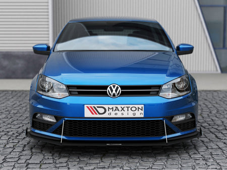 Maxton Design Front Racing Splitter (with wings) Volkswagen Polo GTI Mk5 Facelift - VW-PO-5F-GTI-CNC-FD2A - Image 2