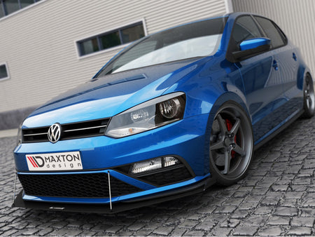 Maxton Design Front Racing Splitter (with wings) Volkswagen Polo GTI Mk5 Facelift - VW-PO-5F-GTI-CNC-FD2A - Image 3