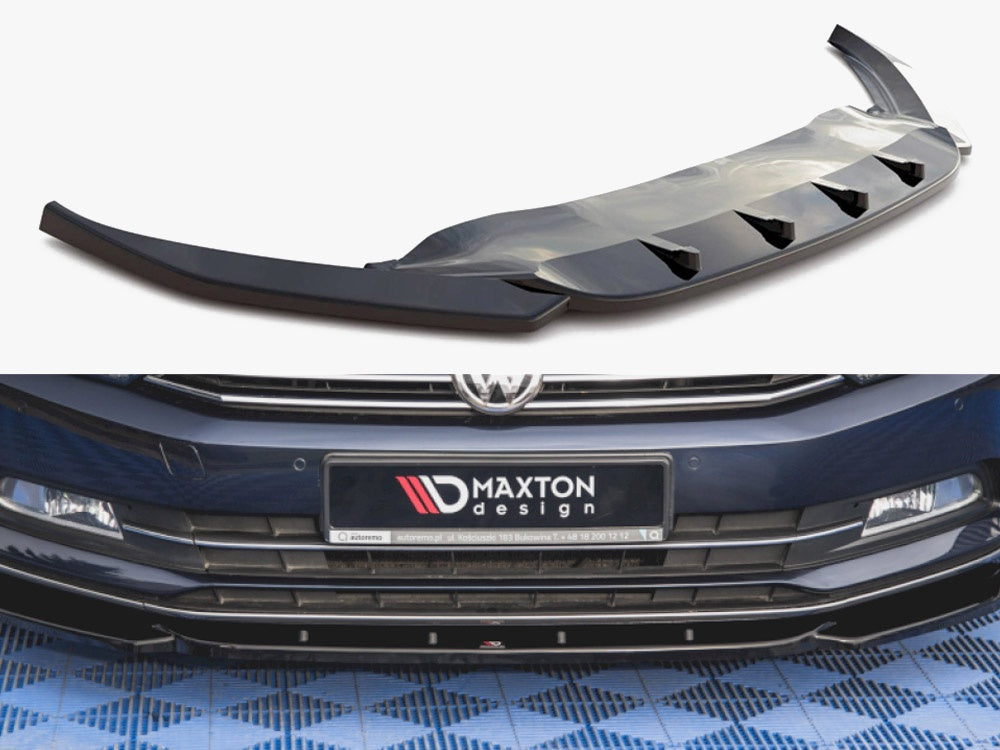 Maxton Design Front Splitter V.1 VW Passat B8 - Carbon Look - VW-PA-B8-FD1C - Image 1