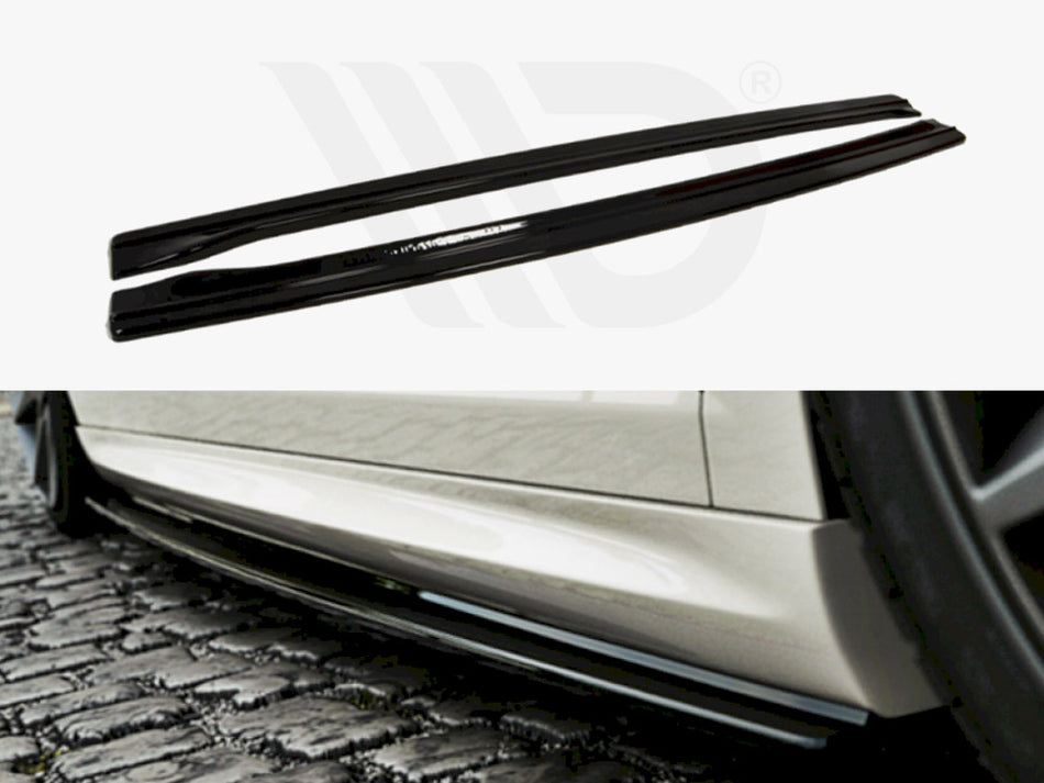MAXTON DESIGN Side Skirts Diffusers VW Passat CC R36 Rline (Preface) - Carbon Look