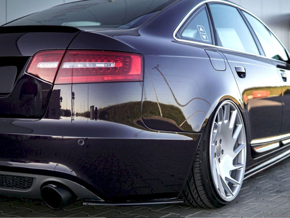 Rear Side Splitters Audi A6 C6 S-line Facelift Sedan (2008-2011) - Carbon Look