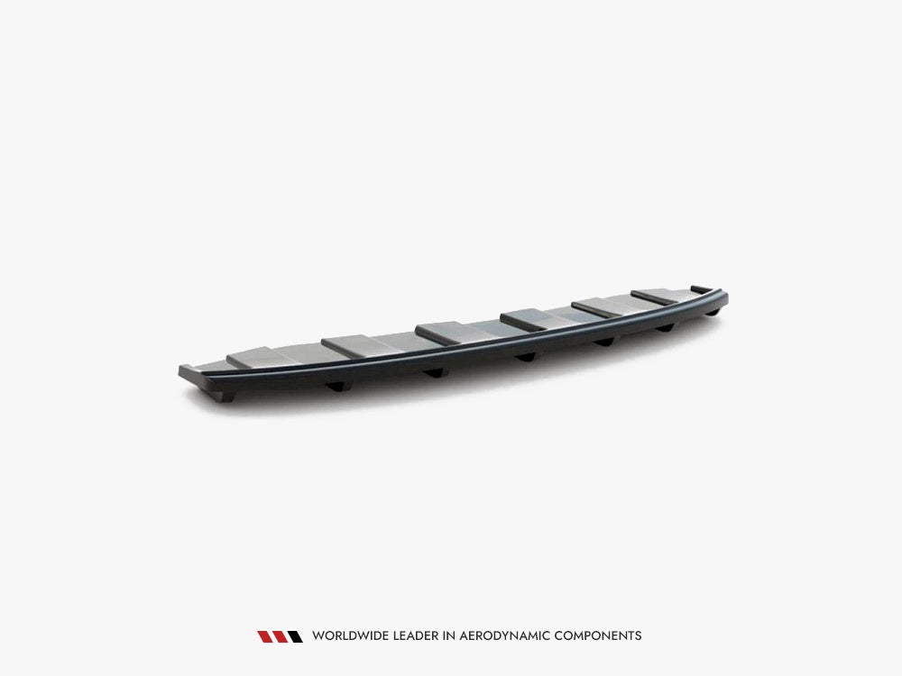 Maxton Design Central Rear Splitter (Vertical Bars) Audi A6 C7 S-Line Avant Exhaust 2X1 (2011-2014) - AU-A6-C7-SLINE-AV-RD3G+RD4G - Image 1
