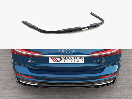 Maxton Design Central Rear Splitter (Vertical Bars) Audi A6 S-Line C8 - AU-A6-C8-SLINE-RD1G+RD2G - Image 1