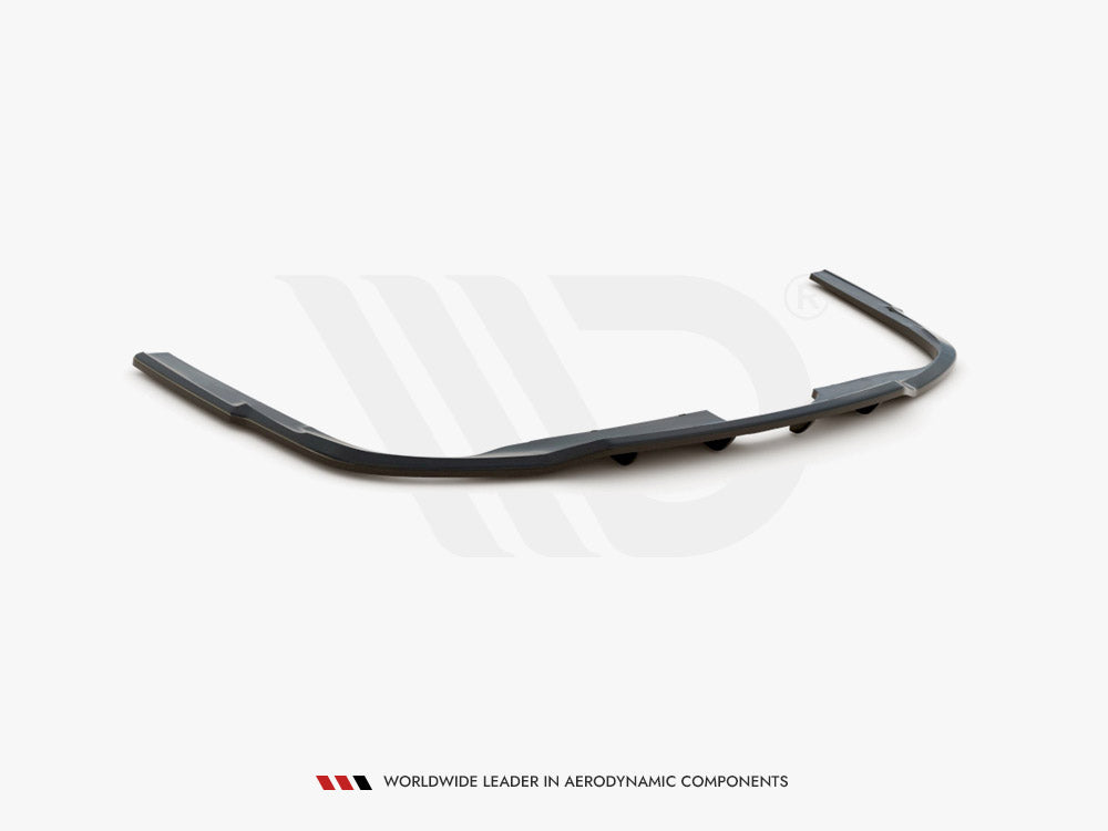 Maxton Design Central Rear Splitter (Vertical Bars) Audi A6 S-Line C8 - Carbon Look - AU-A6-C8-SLINE-RD1C+RD2C - Image 4