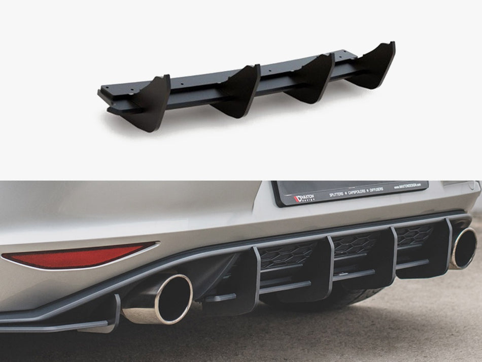 Maxton Design Street PRO Rear Diffuser V.1 VW Golf Mk7 GTI - VWGO7GTICNC-RS1B - Image 1
