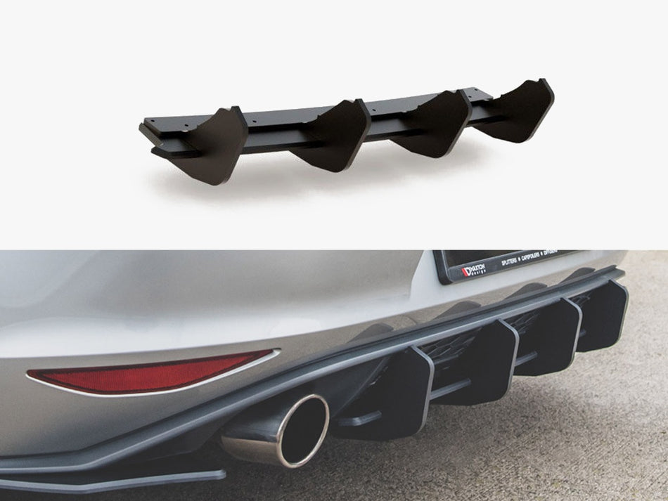 Maxton Design Street PRO Rear Diffuser V.2 VW Golf Mk7 GTI - VWGO7GTICNC-RS2B - Image 1