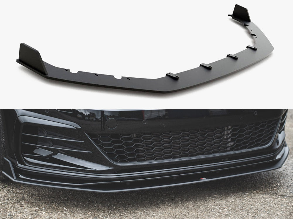 Maxton Design Street PRO Front Splitter VW Golf 7 GTI TCR - Black-Red - VWGO7FGTITCRCNC-FD1BRB - Image 1