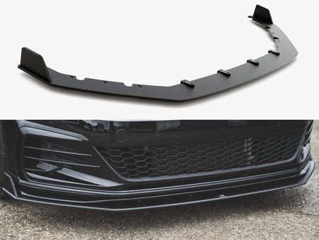 Maxton Design Street PRO Front Splitter VW Golf 7 GTI TCR - Black-Red - VWGO7FGTITCRCNC-FD1BRB - Image 1