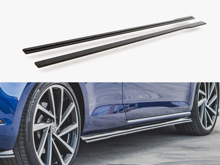 Maxton Design Street PRO Side Skirts Diffusers Volkswagen Golf R / R-Line Mk7 Facelift - VWGO7FRCNC-SD2B - Image 1