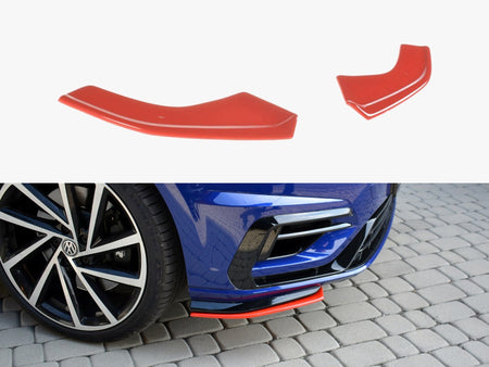 Maxton Design Front Splitter V.8 VW Golf 7 R / R-Line Facelift - Carbon Look - VW-GO-7F-R-FD8C - Image 1