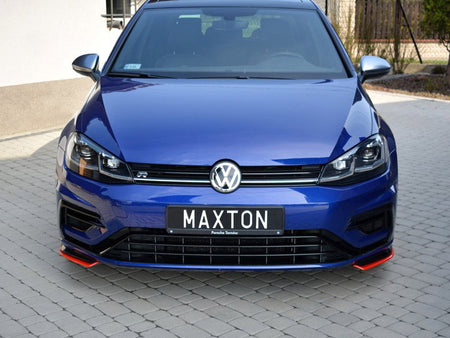 Front Splitter V.8 VW Golf 7 R / R-Line Facelift - Carbon Look