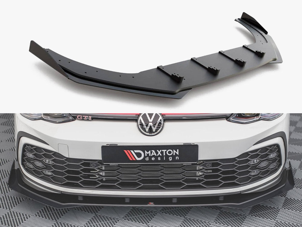 Maxton Design Street Pro Front Splitter + Flaps Volkswagen Golf GTI / GTE / GTD / R-Line Mk8 - VWGO8GTICNC-FD1B+FSF1G - Image 1