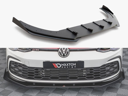 Maxton Design Street Pro Front Splitter + Flaps Volkswagen Golf GTI / GTE / GTD / R-Line Mk8 - VWGO8GTICNC-FD1B+FSF1G - Image 1