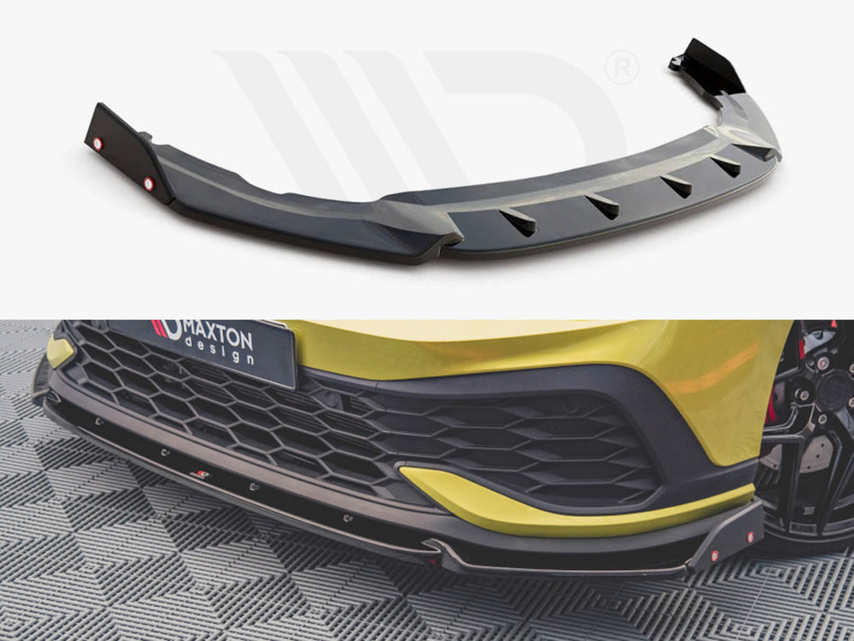 MAXTON DESIGN Front Splitter V.1 + Flaps VW Golf 8 GTI Clubsport