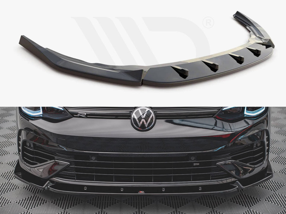 MAXTON DESIGN Front Splitter V.2 VW Golf R Mk8 - Textured