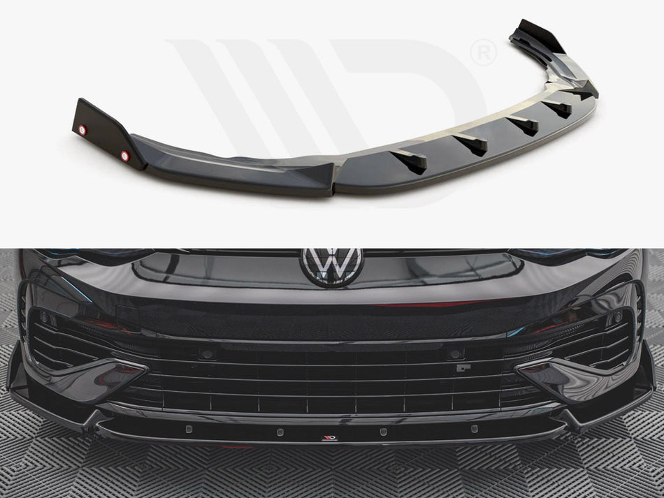 MAXTON DESIGN Front Splitter V.2 + Flaps VW Golf R Mk8