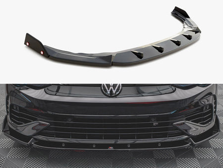 Maxton Design Front Splitter V.2 + Flaps VW Golf R Mk8 - VW-GO-8-R-FD2G+FSF - Image 1