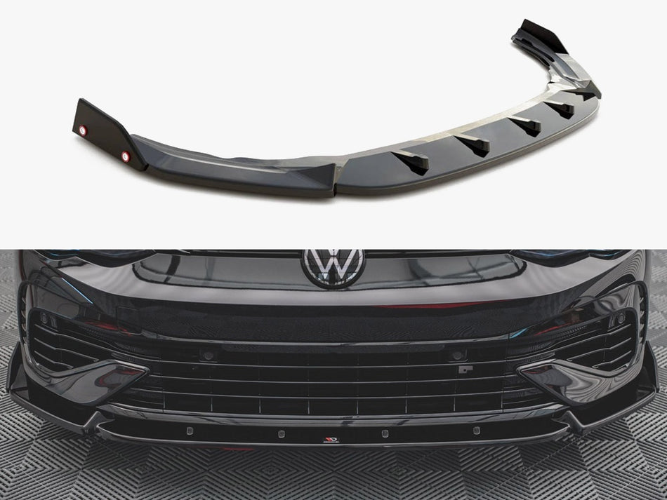 Maxton Design Front Splitter V.2 + Flaps VW Golf R Mk8 - VW-GO-8-R-FD2G+FSF - Image 1