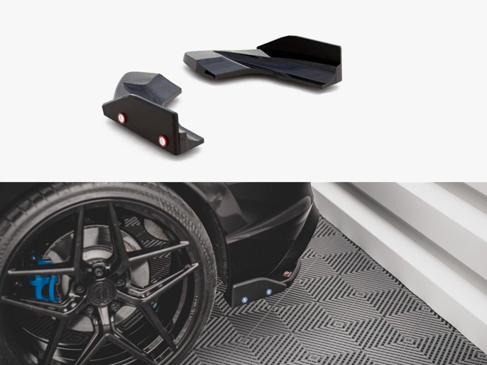 Maxton Design Rear Side Splitters V.2 + Flaps VW Golf R Mk8 - VW-GO-8-R-RSD2G+RSF - Image 1