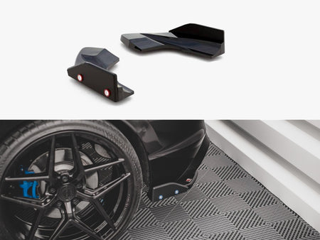 Maxton Design Rear Side Splitters V.2 + Flaps VW Golf R Mk8 - VW-GO-8-R-RSD2G+RSF - Image 1