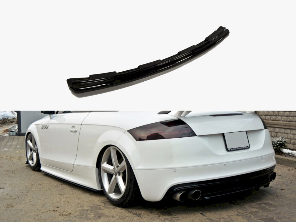 Maxton Design Central Rear Splitter (Vertical Bars) Audi TT S 8J - Carbon Look - AU-TT-2-RS-RD1+RD2C - Image 1