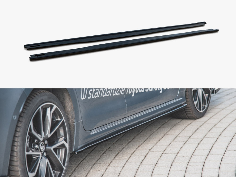 Maxton Design Side Skirts Diffusers Toyota Corolla Mk12 Sedan - Carbon Look - TO-CO-12-S-SD1C - Image 1