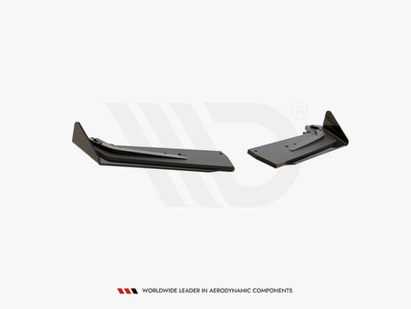 Street PRO Rear Side Splitters + Flaps Toyota GR Yaris Mk4 - Black-Red + Gloss Flaps
