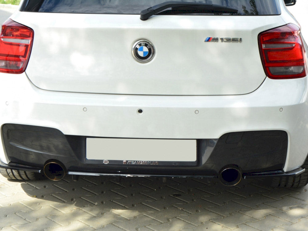 Maxton Design Central Rear Splitter (Vertical Bars) BMW 1 F20 / F21 - Textured - BM-1-F20-M-RD1+RD2T - Image 3