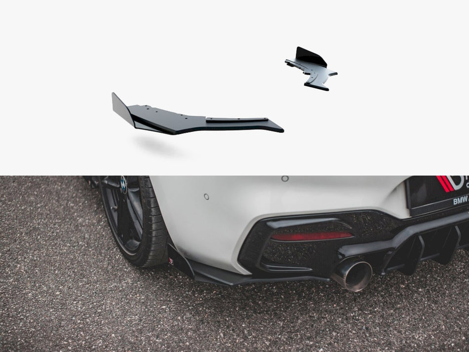 Maxton Design Street PRO Rear Side Splitters V.3 + Flaps BMW 1 F20 M140i - BM1F20FMCNC-RSD3B+RSF1G - Image 1