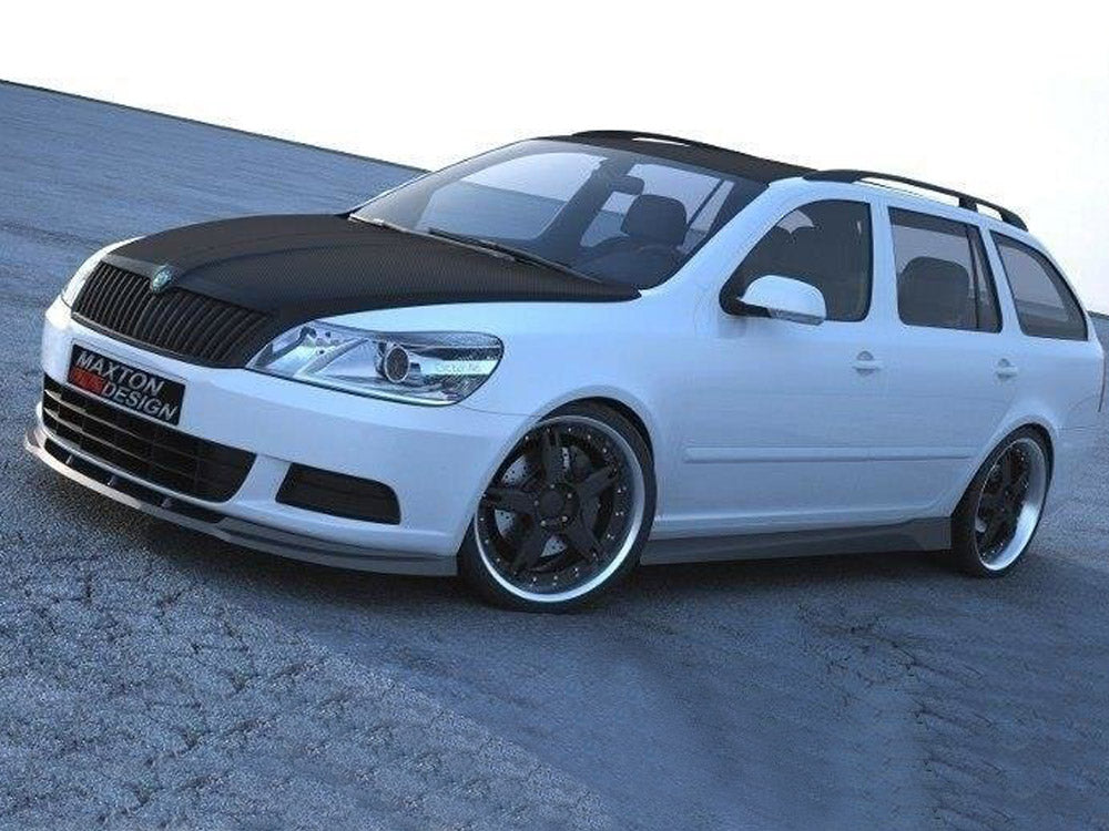 Maxton Design Front Splitter Octavia 2 Facelift Model, Standard Bumper - Carbon Look - SK-OC-2F-FD1C - Image 1