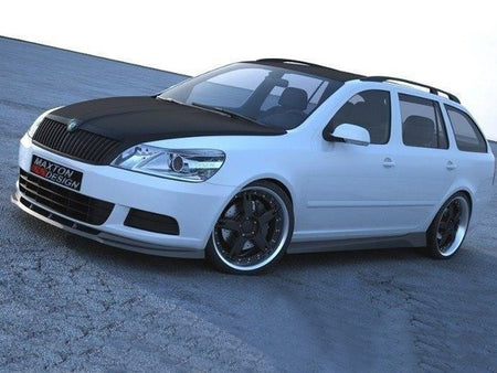Maxton Design Front Splitter Octavia 2 Facelift Model, Standard Bumper - Carbon Look - SK-OC-2F-FD1C - Image 1