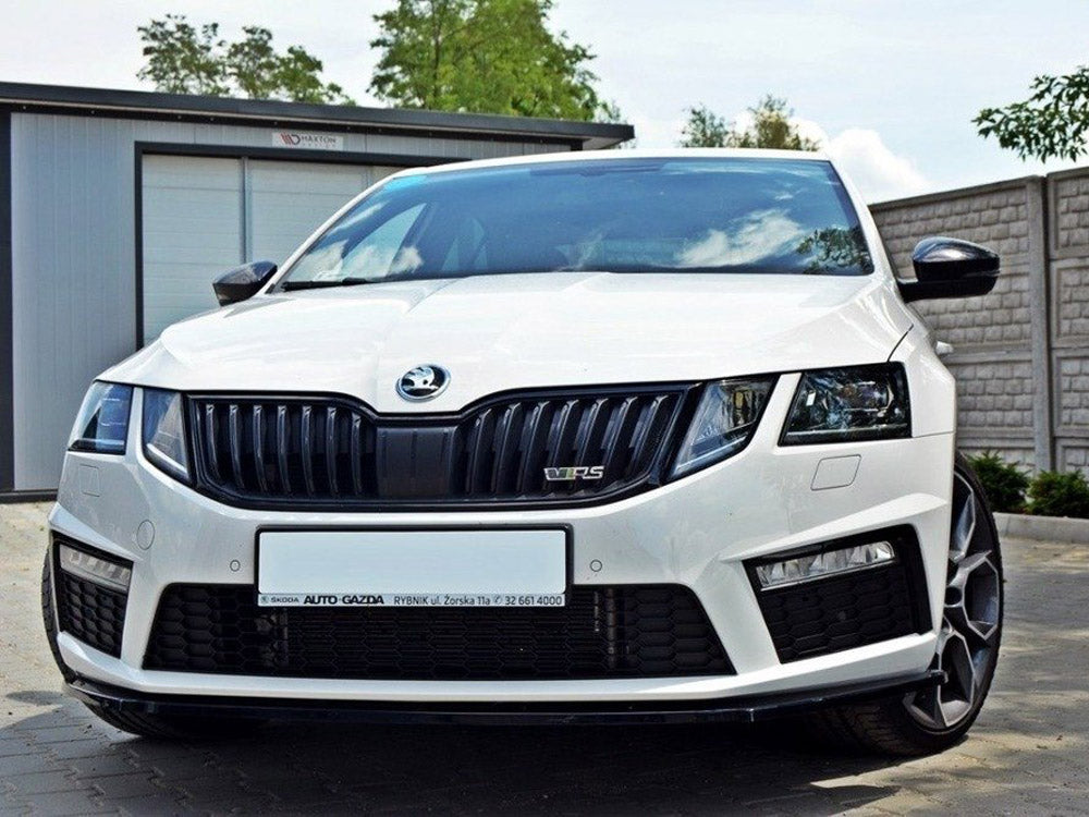 Maxton Design Front Splitter V.1 Skoda Octavia MK3 VRS (2013-2016) - Carbon Look - SK-OC-3-RS-FD1C - Image 2