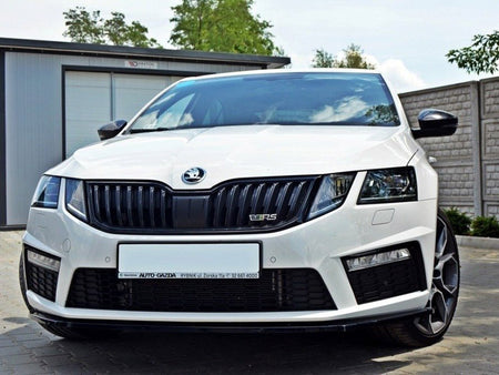 Maxton Design Front Splitter V.1 Skoda Octavia MK3 VRS (2013-2016) - Carbon Look - SK-OC-3-RS-FD1C - Image 2