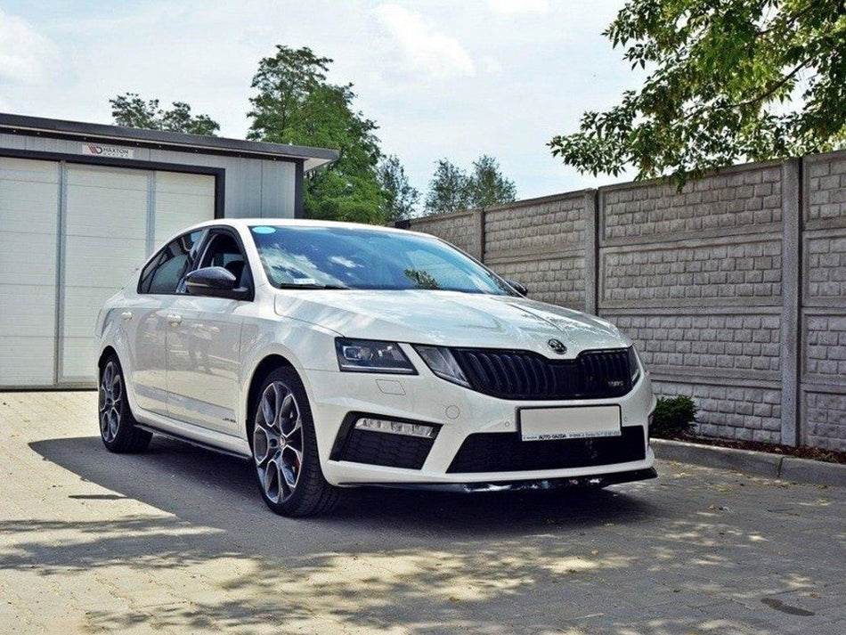 Maxton Design Front Splitter V.2 Skoda Octavia MK3 VRS (2013-2016) - Carbon Look - SK-OC-3-RS-FD2C - Image 2
