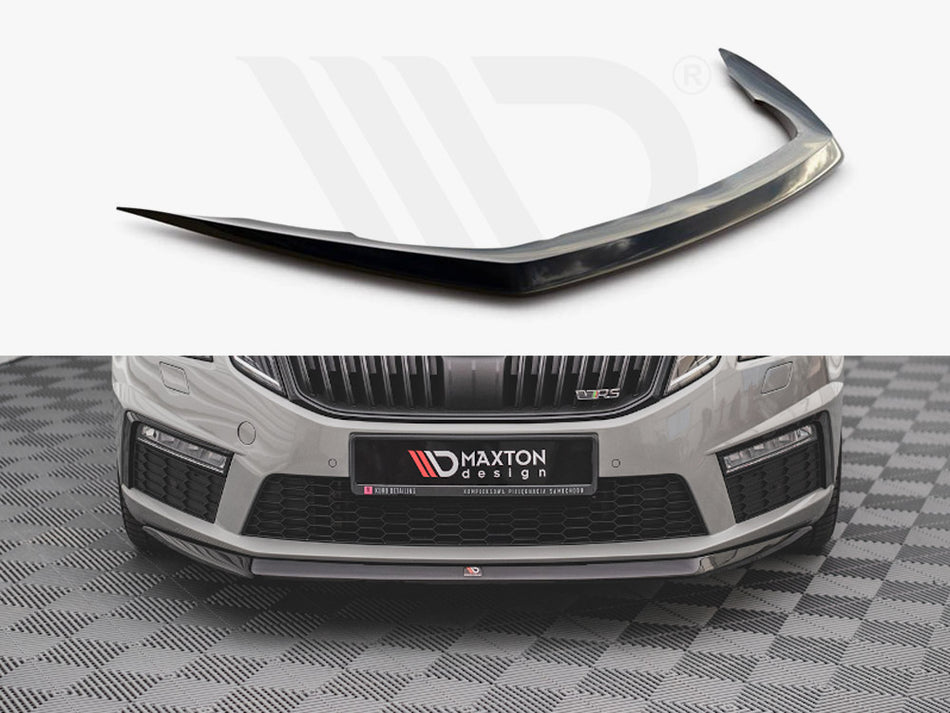 MAXTON DESIGN Front Splitter V.1 Skoda Octavia RS MK3 Facelift (2016-2019) - Carbon Look