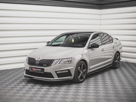 Maxton Design Front Splitter V.1 Skoda Octavia RS MK3 Facelift (2016-2019) - Carbon Look - SK-OC-3F-RS-FD1C - Image 2