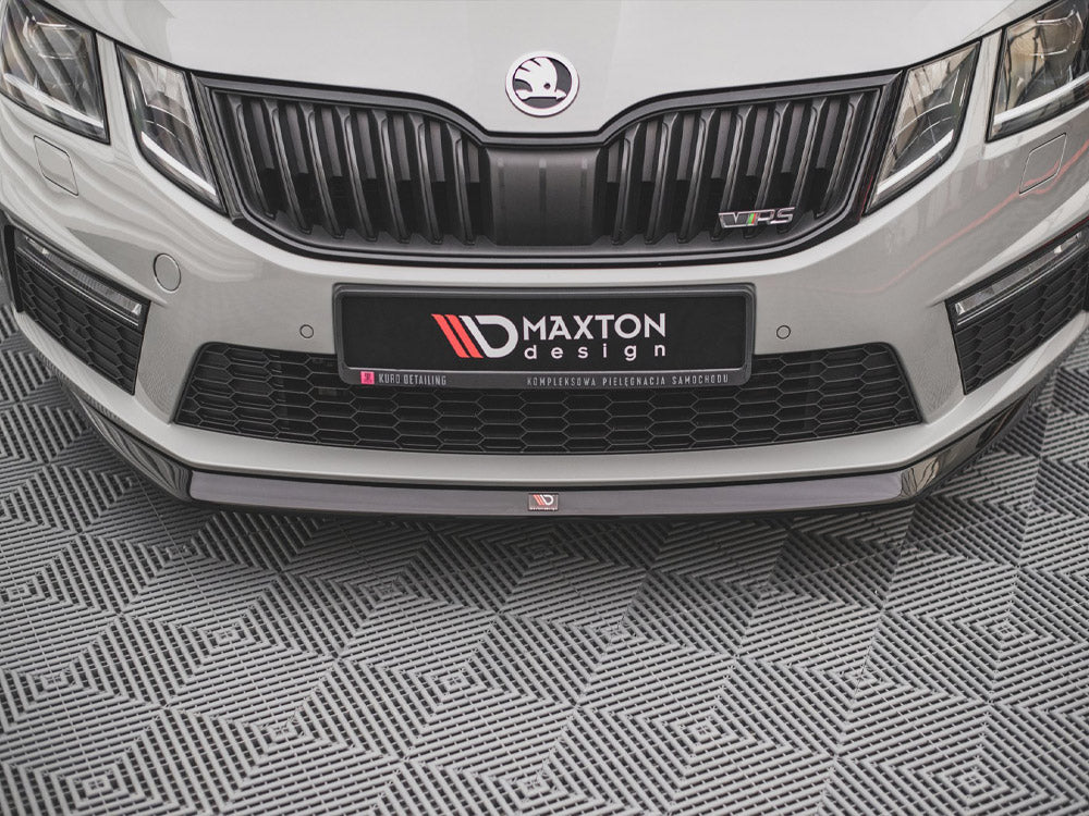 Maxton Design Front Splitter V.1 Skoda Octavia RS MK3 Facelift (2016-2019) - Carbon Look - SK-OC-3F-RS-FD1C - Image 3