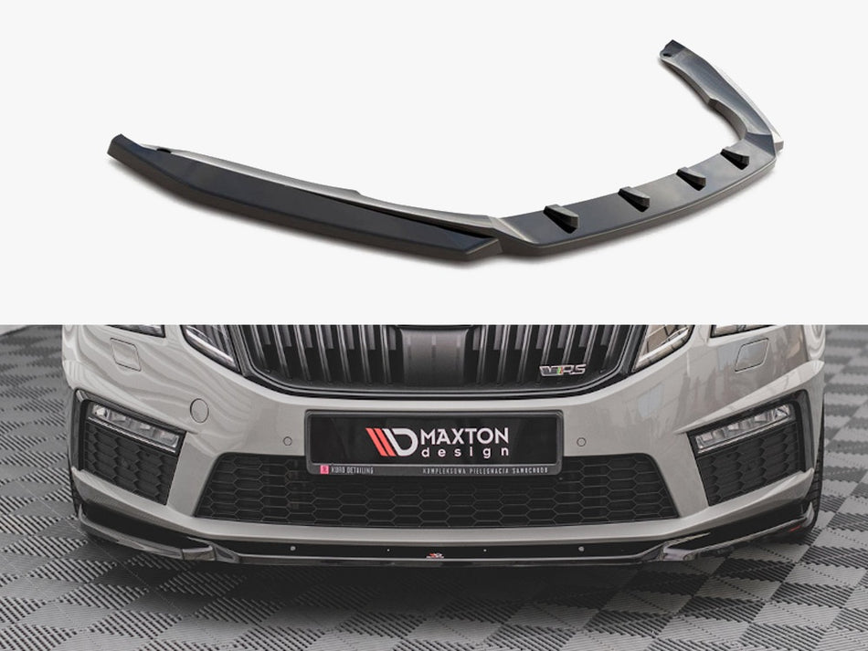 Maxton Design Front Splitter V.3 Skoda Octavia RS Mk3 Facelift (2016-2019) - SK-OC-3F-RS-FD3G - Image 1