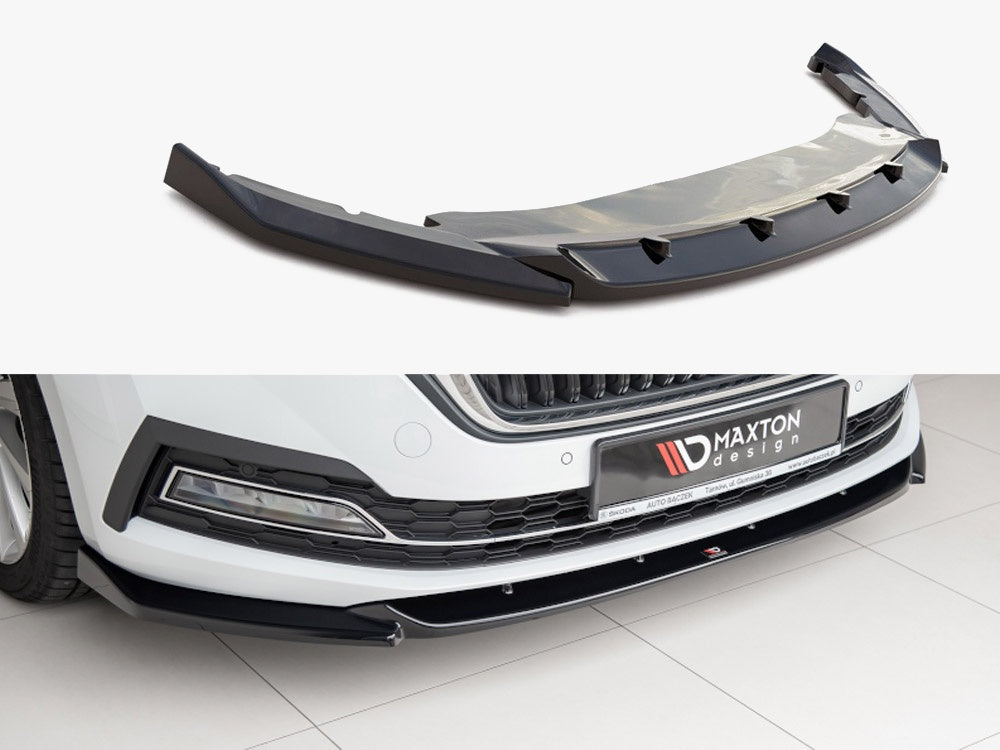 Maxton Design Front Splitter V1 Skoda Octavia MK4 (2019-) - Carbon Look - SK-OC-4-FD1C - Image 1