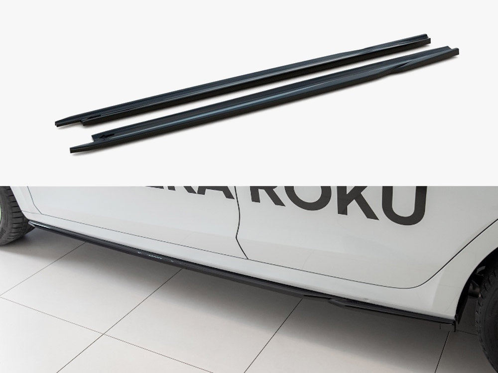 Side Skirts Diffusers V.2 Skoda Octavia Mk4 - Carbon Look