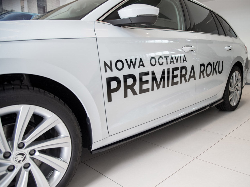 Maxton Design Side Skirts Diffusers V.2 Skoda Octavia Mk4 - Carbon Look - SK-OC-4-SD2C - Image 2