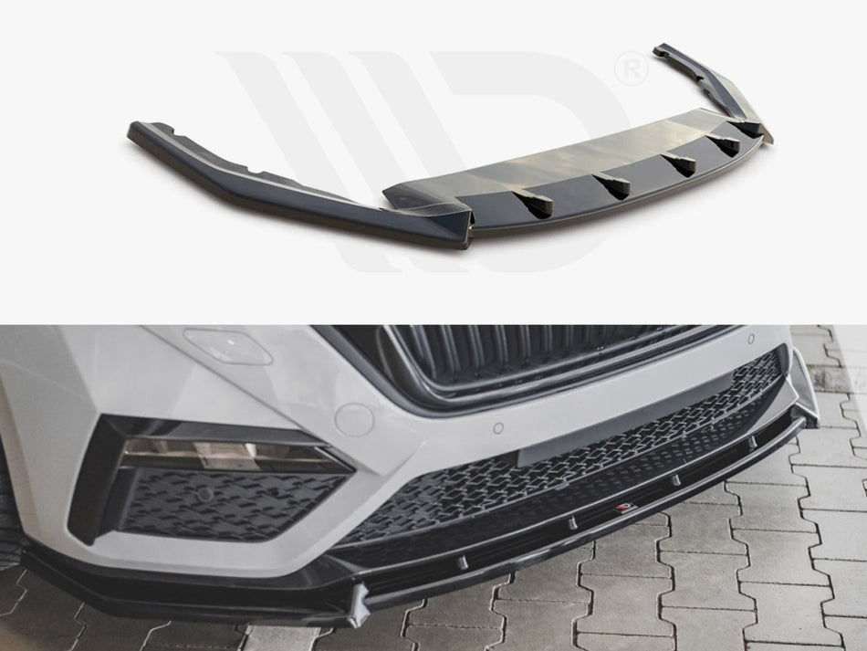 MAXTON DESIGN Front Splitter V.1 Skoda Octavia RS Mk4 (2020-) - Carbon Look