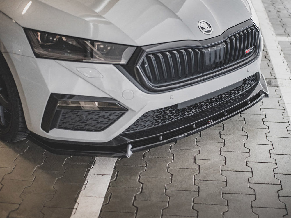 Maxton Design Front Splitter V.1 Skoda Octavia RS Mk4 (2020-) - Carbon Look - SK-OC-4-RS-FD1C - Image 3