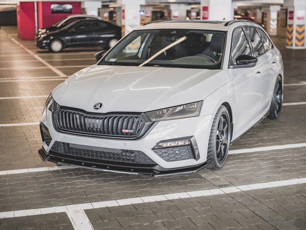 Maxton Design Front Splitter V.1 Skoda Octavia RS Mk4 (2020-) - Carbon Look - SK-OC-4-RS-FD1C - Image 2