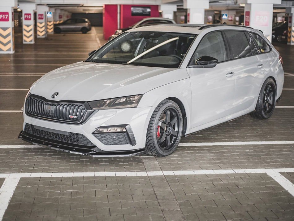 Maxton Design Front Splitter V3 Skoda Octavia RS MK4 (2020-) - Carbon Look - SK-OC-4-RS-FD3C - Image 2