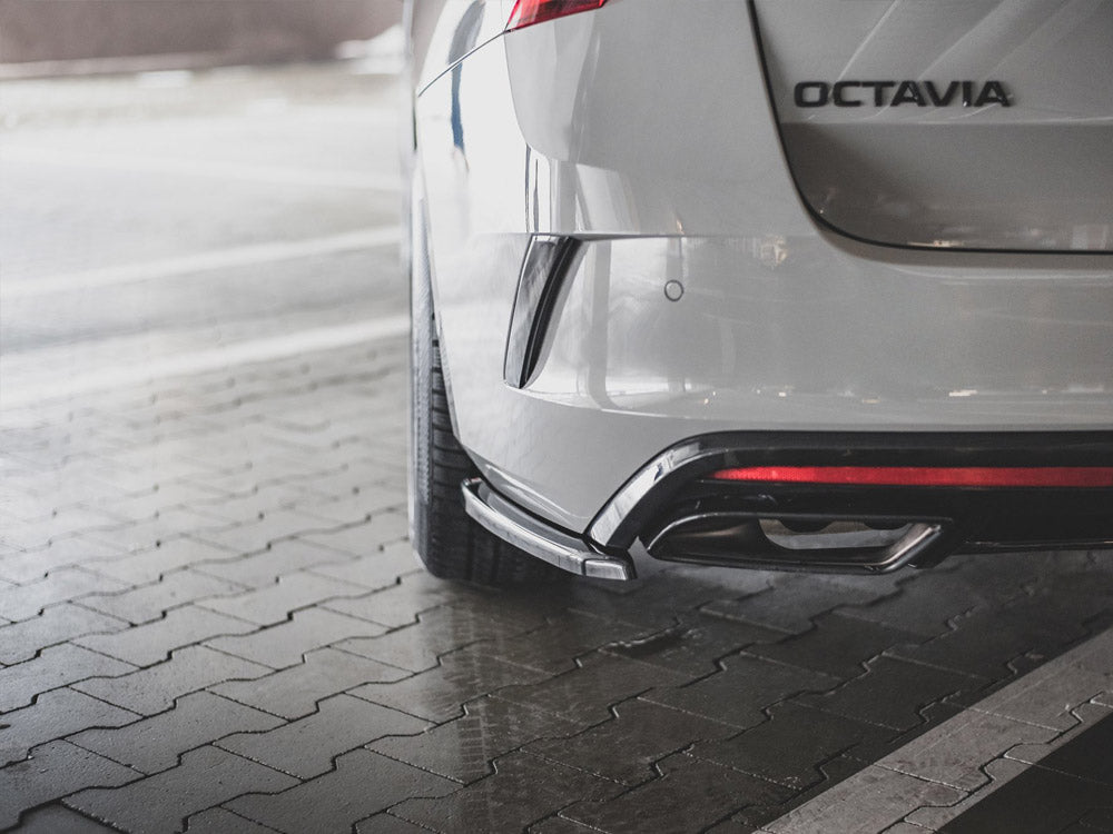 Rear Side Splitters V1 Skoda Octavia RS MK4 (2020-) - Carbon Look