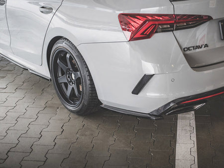 Rear Side Splitters V1 Skoda Octavia RS MK4 (2020-) - Carbon Look
