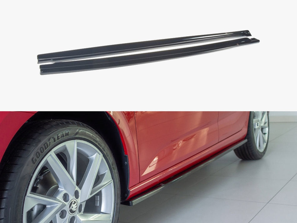Side Skirts Diffusers Skoda Scala (2019-UP) - Carbon Look